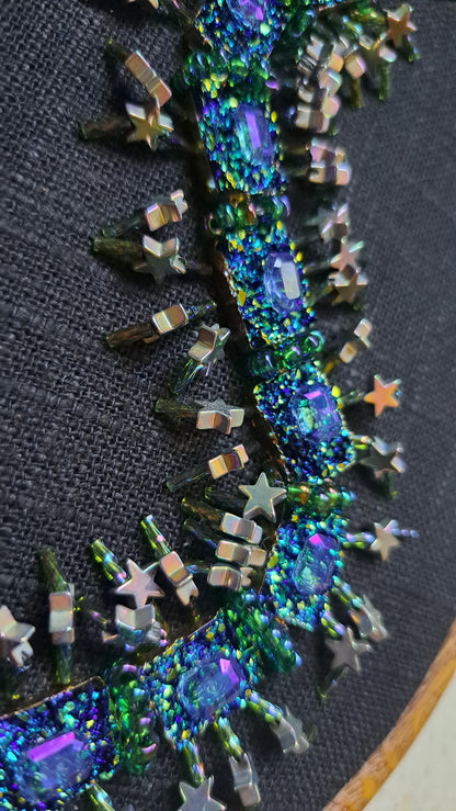 Handcrafted "Galactic Green" Centipede Wall Hanger