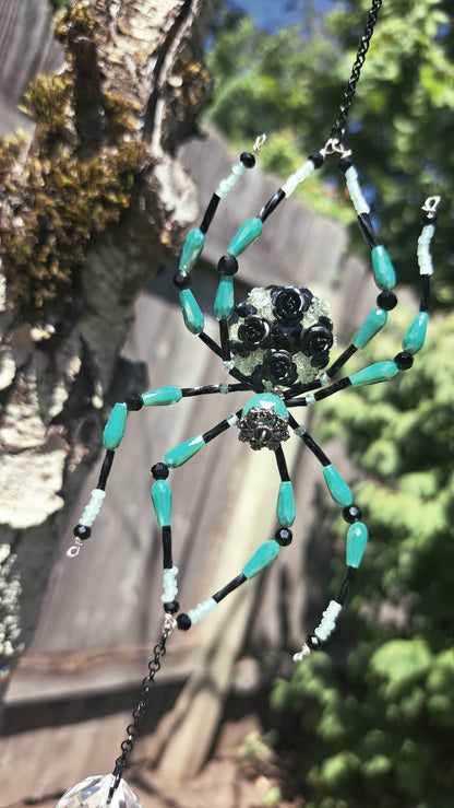 Handcrafted "Elliott" Spider & Webs Suncatcher