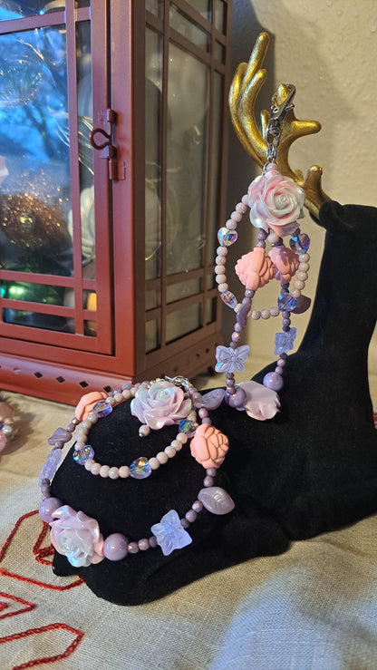 Handcrafted Lavendar Rose Charm Dangle