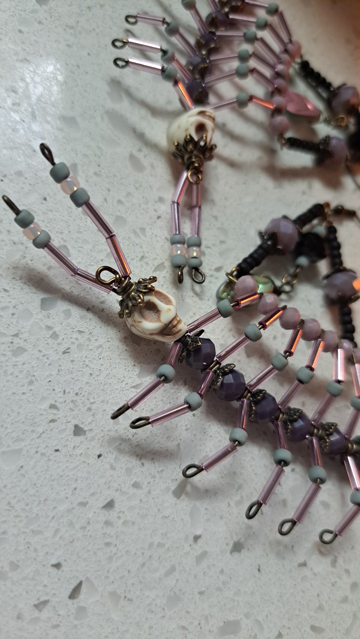 Handcrafted Deathipede Chandelier Earrings