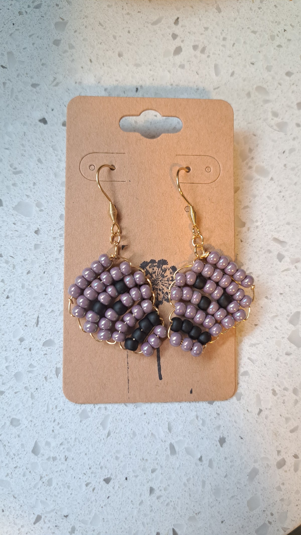 Hancrafted Purple Skull Earrings