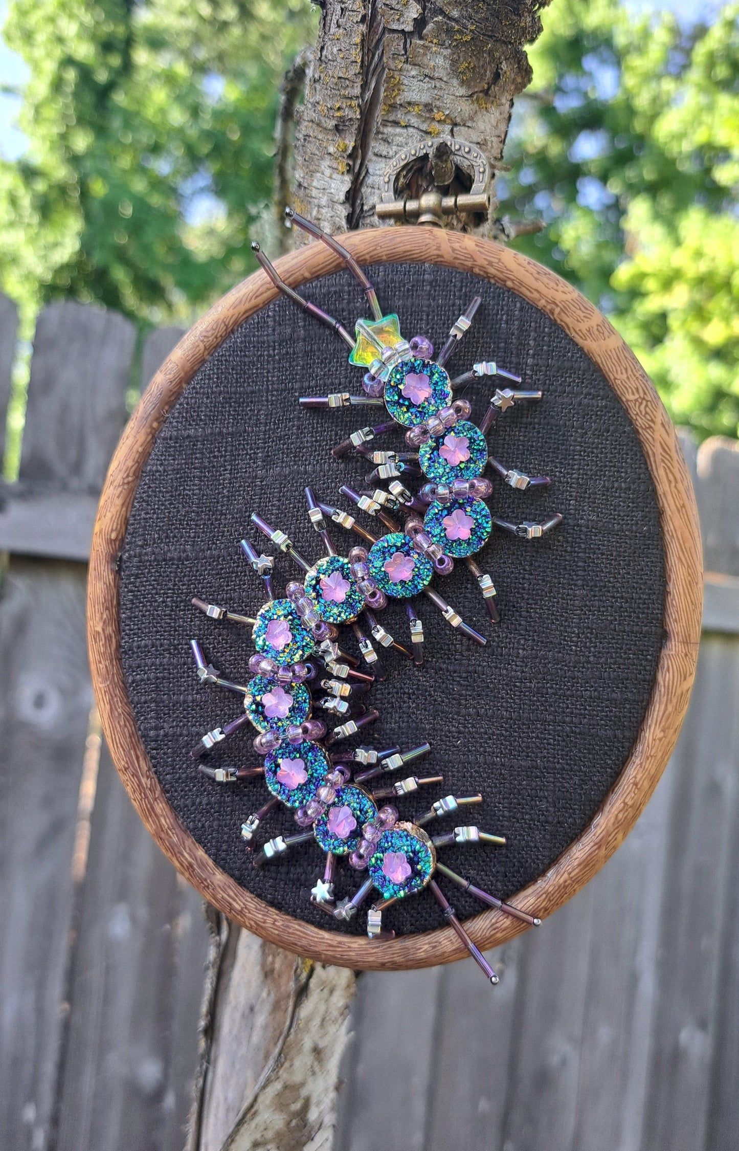 Handcrafted "Galactic" Centipede Wall Hanger