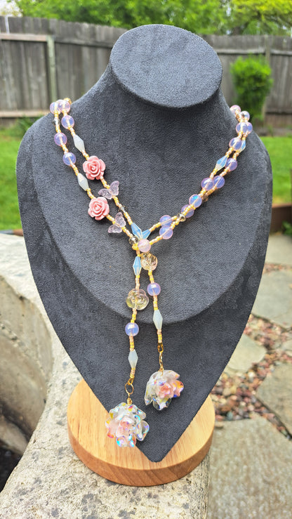 "Blushing Rose" Wrap Necklace