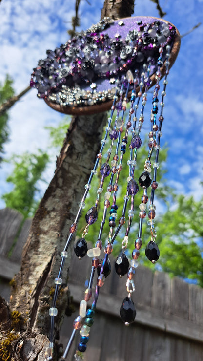 "Stormy Night" Handcrafted Bead Embroidery Wall Hanger