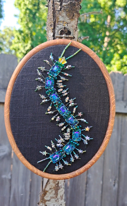 Handcrafted "Galactic Green" Centipede Wall Hanger