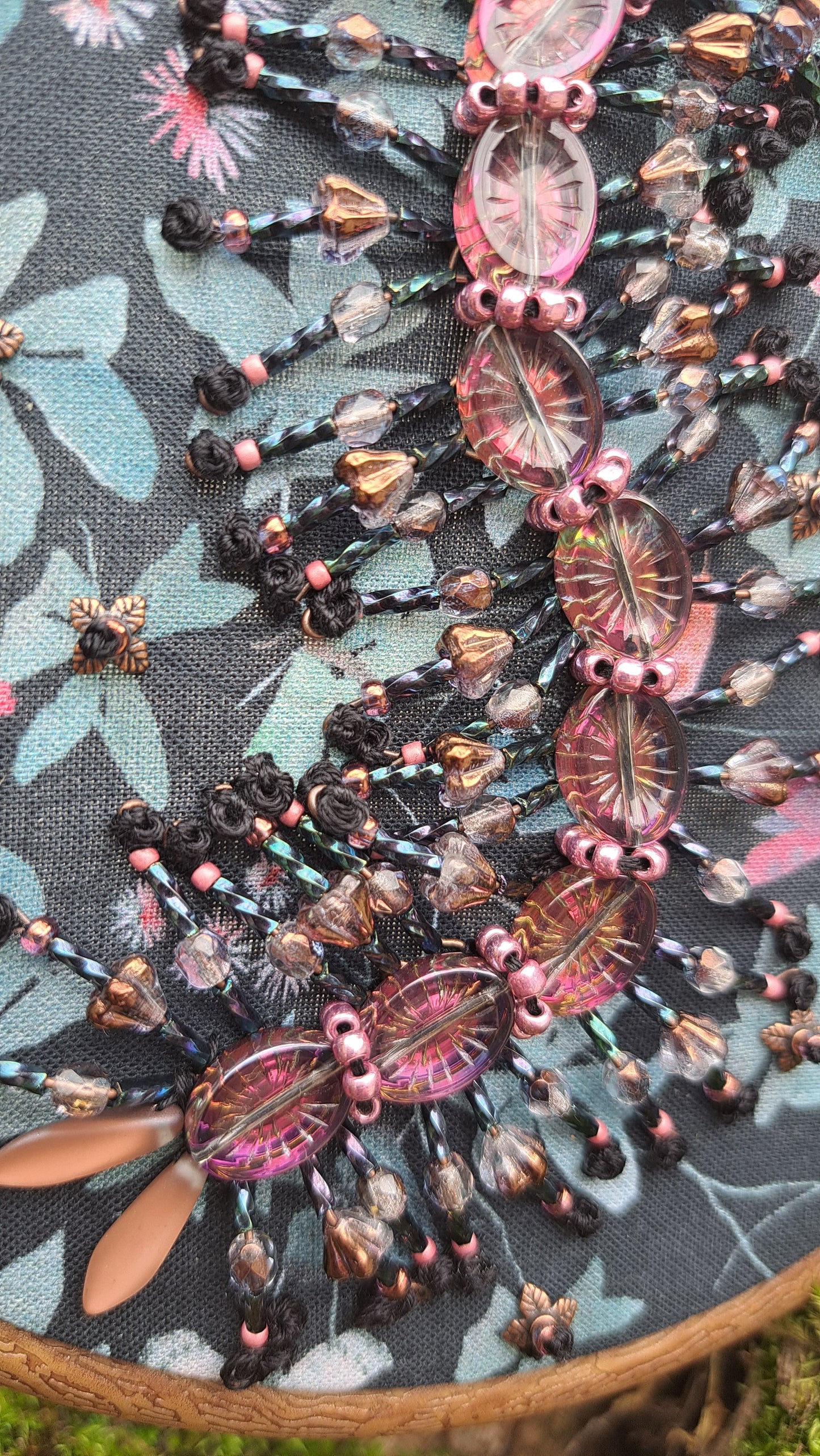 Handcrafted Glass Centipede Embroidered Wall Hanger