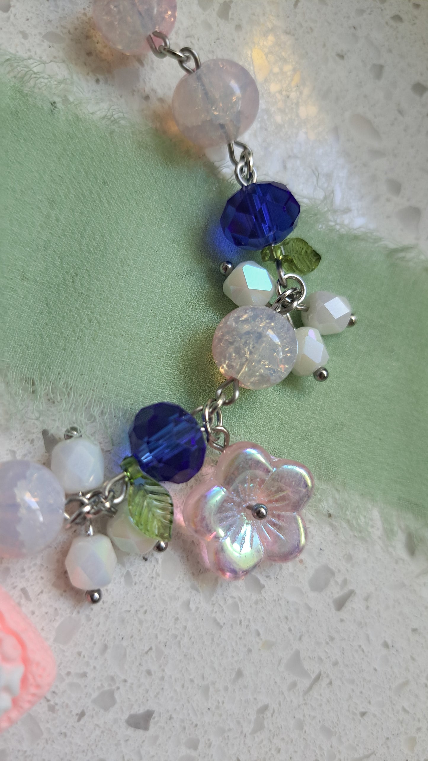 Handcrafted "Blueberry Sponge Cake" Bracelet