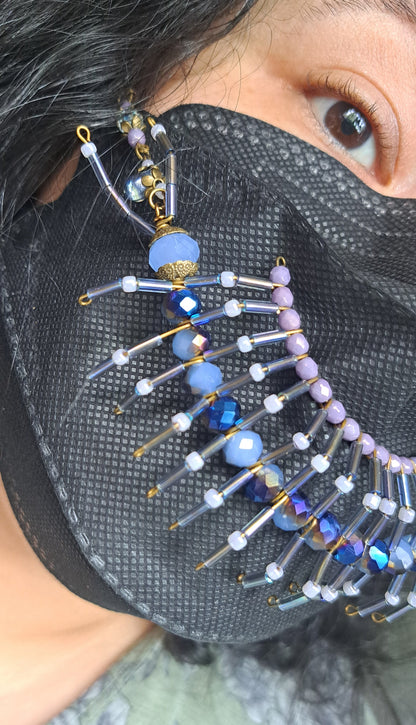 Handcrafted "Dusty Blue Maskipede" Mask Chain