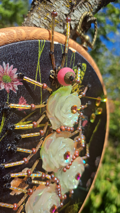Handcrafted Bead "Flora Centipede" Wall Hanger