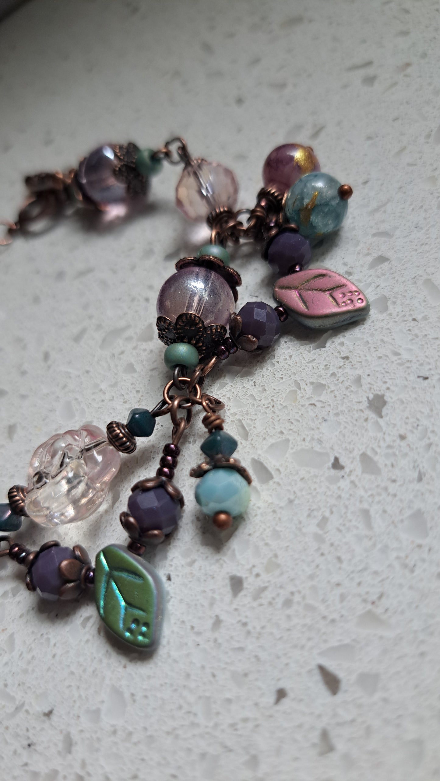 Handcrafted "Whimsical Morning Garden" Bracelet