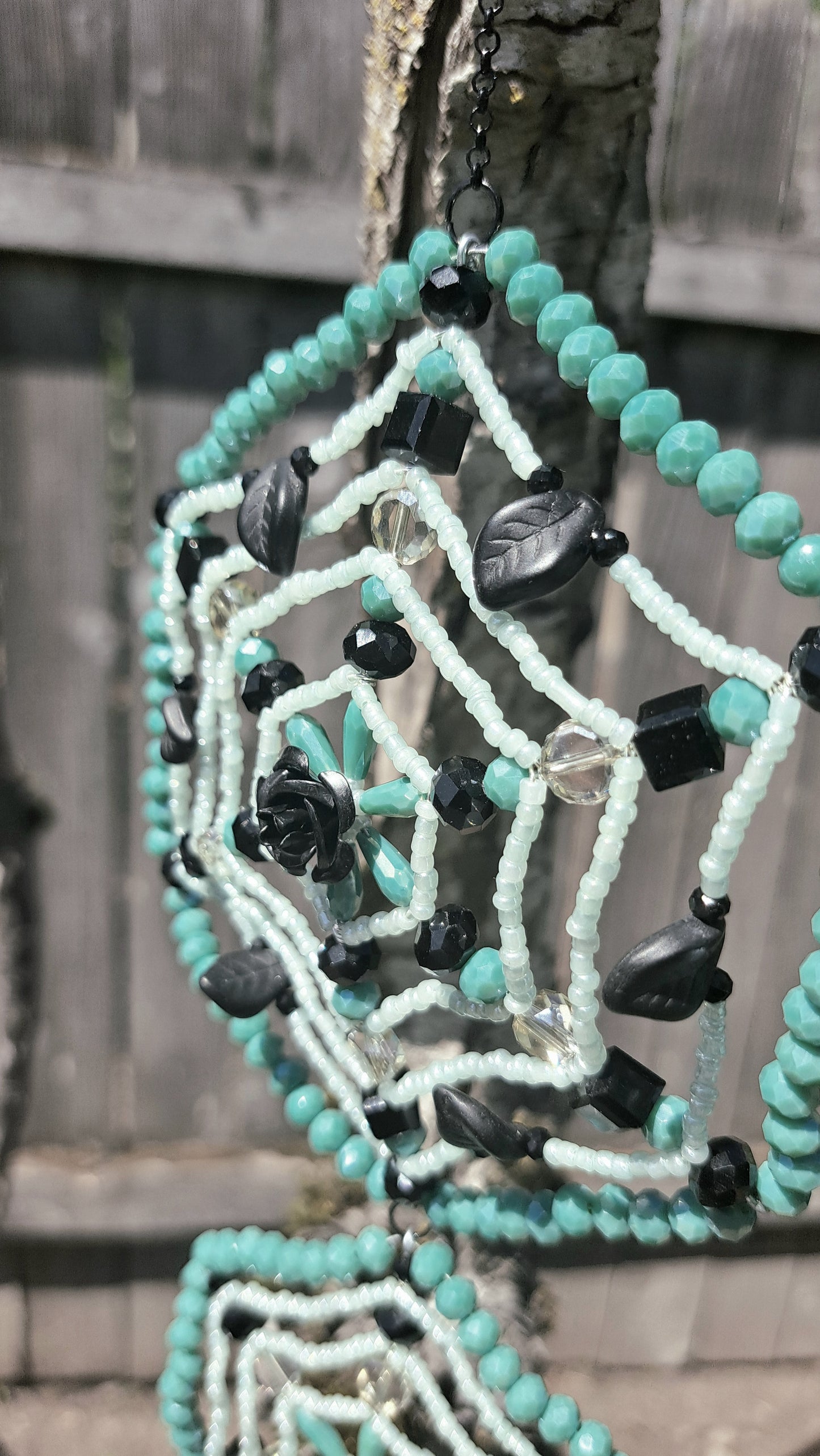 Handcrafted "Elliott" Spider & Webs Suncatcher