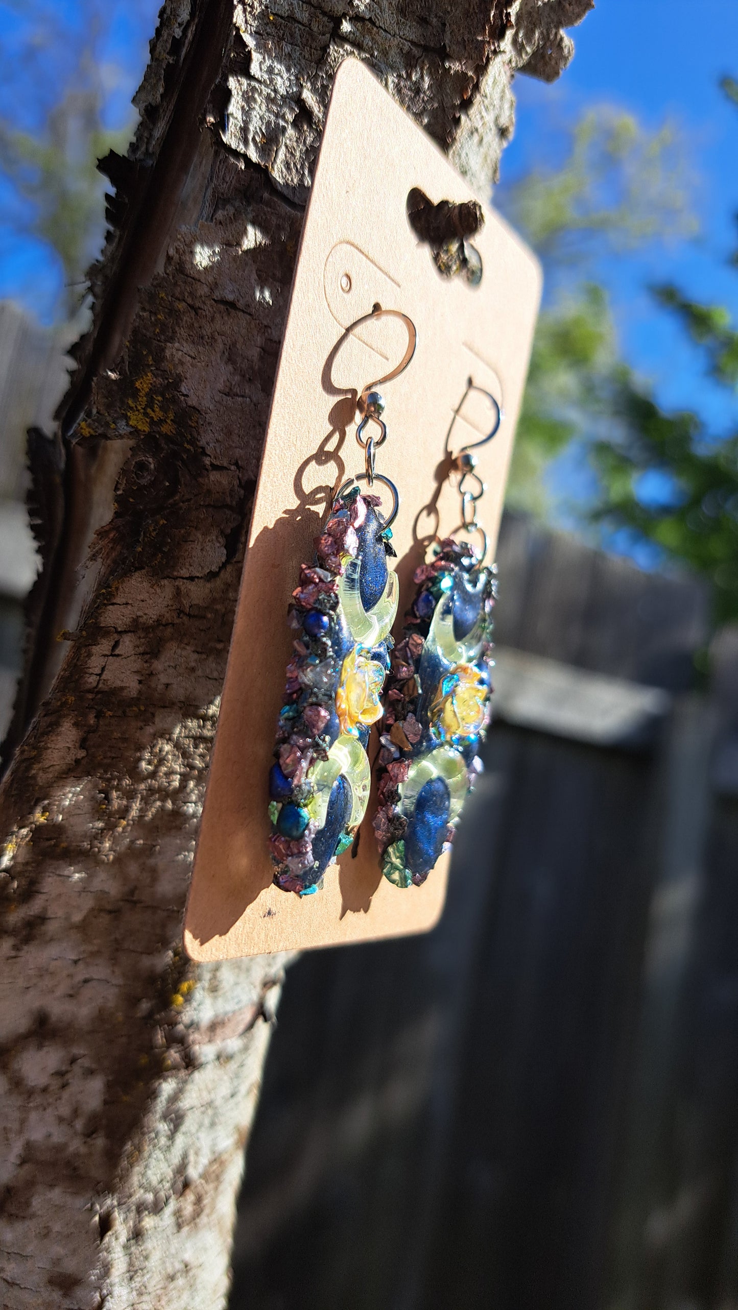 "Moonlight Flowers" Dangle Earrings
