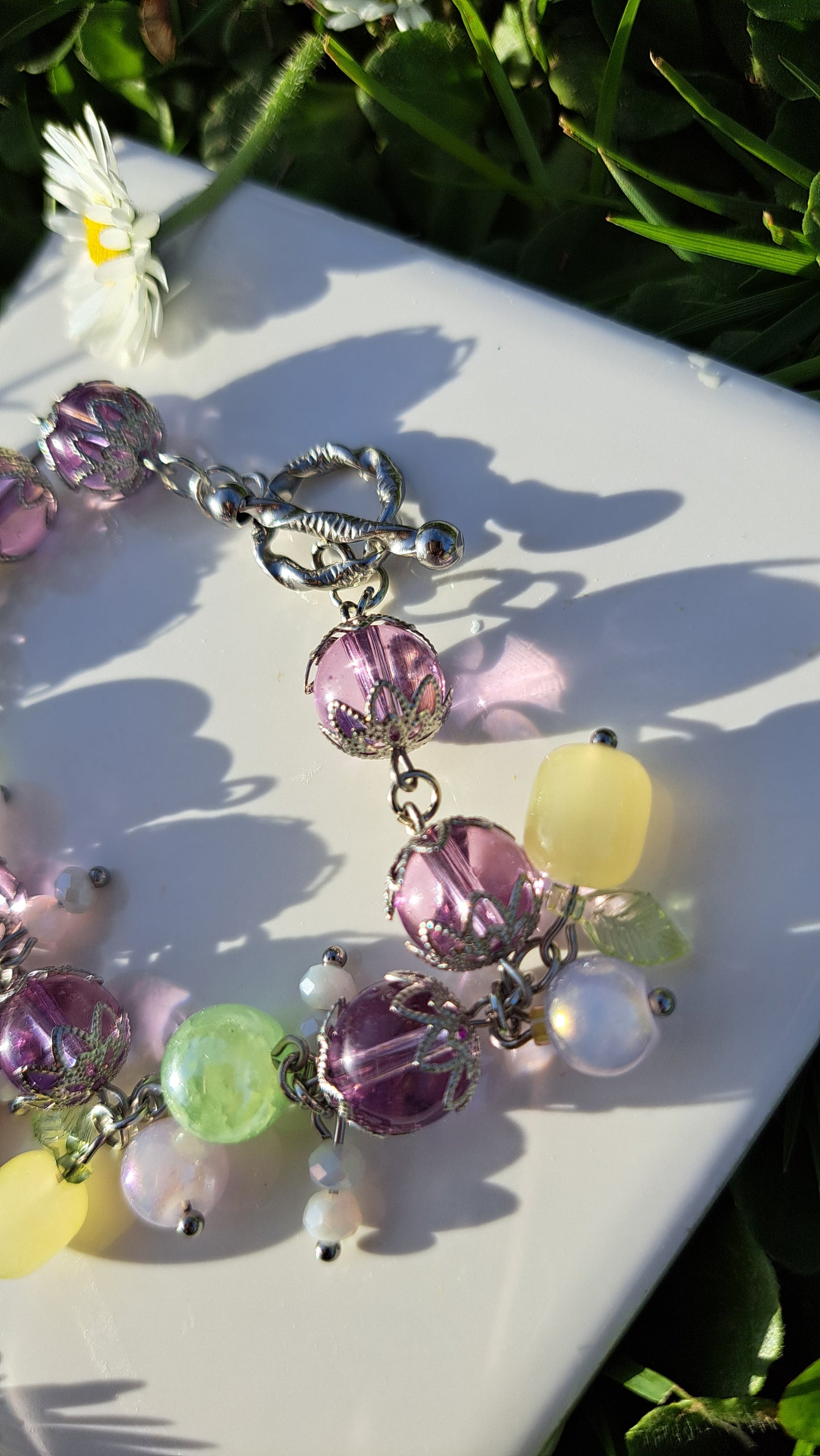 Hancrafted "Lavendar Lemon Cake" Bracelet