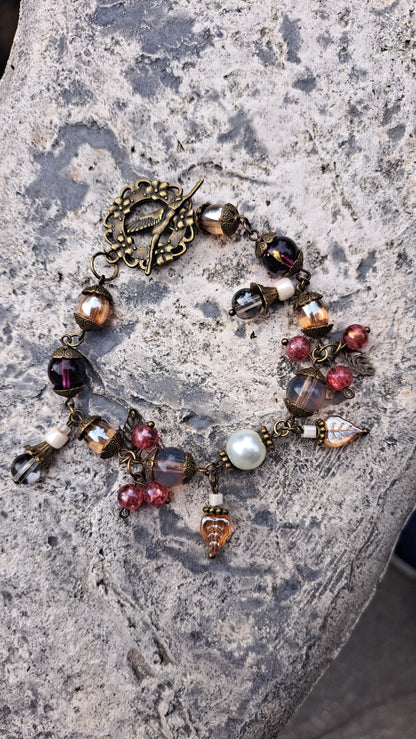 Handcrafted Autumn Bead Bracelet